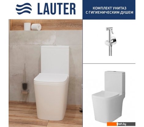  - Унитазы Lauter W09 P-TRAP 21900002 + гигиенический душ Breez 21GN7071CH (горизонтальный выпуск) - W09 P-TRAP 21900002 + гигиенический душ Breez 21GN7071CH (горизонтальный выпуск)