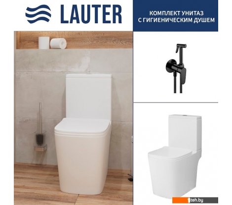  - Унитазы Lauter W09 P-TRAP 21900002 + гигиенический душ Daze 21GN3132BM (горизонтальный выпуск) - W09 P-TRAP 21900002 + гигиенический душ Daze 21GN3132BM (горизонтальный выпуск)