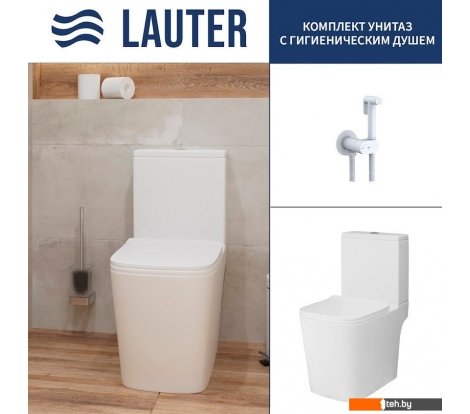  - Унитазы Lauter W09 P-TRAP 21900002 + гигиенический душ Neo 21LT0473MW (горизонтальный выпуск) - W09 P-TRAP 21900002 + гигиенический душ Neo 21LT0473MW (горизонтальный выпуск)