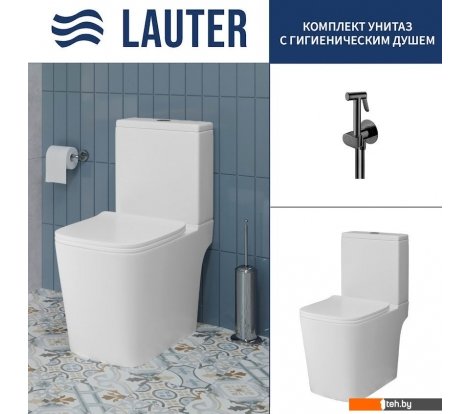  - Унитазы Lauter W09 S-TRAP 21900004 + гигиенический душ Breez 21GN7072BM (вертикальный выпуск) - W09 S-TRAP 21900004 + гигиенический душ Breez 21GN7072BM (вертикальный выпуск)