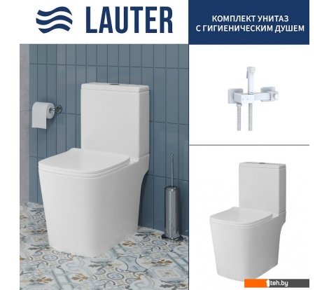  - Унитазы Lauter W09 S-TRAP 21900004 + гигиенический душ Glow 21LT0223MW (вертикальный выпуск) - W09 S-TRAP 21900004 + гигиенический душ Glow 21LT0223MW (вертикальный выпуск)