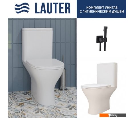  - Унитазы Lauter W224 2110224 + гигиенический душ Rainix 21LT7712BM (горизонтальный выпуск) - W224 2110224 + гигиенический душ Rainix 21LT7712BM (горизонтальный выпуск)