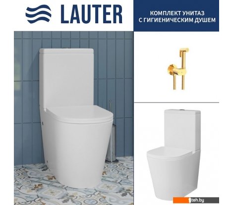  - Унитазы Lauter W76 P-TRAP 21122761 + гигиенический душ Neo 21LT0474GL (горизонтальный выпуск) - W76 P-TRAP 21122761 + гигиенический душ Neo 21LT0474GL (горизонтальный выпуск)