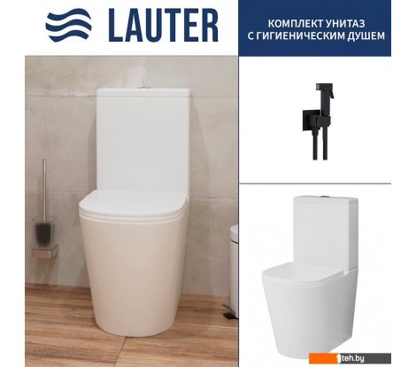  - Унитазы Lauter W76 P-TRAP 21122762 + гигиенический душ Mild 21LT072BM (горизонтальный выпуск) - W76 P-TRAP 21122762 + гигиенический душ Mild 21LT072BM (горизонтальный выпуск)