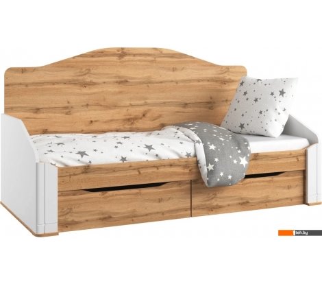  - Кровати Involux Sale 90x200 с ящиками км0144 (белый премиум/дуб натюрель) - Sale 90x200 с ящиками км0144 (белый премиум/дуб натюрель)