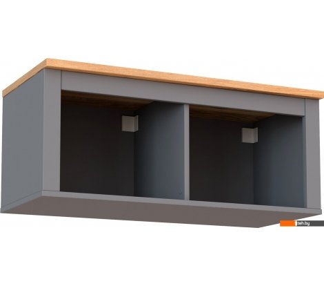  - Полки, стеллажи, системы хранения Mio Tesoro Сага навесная 2 секции (серый/ясень) - Сага навесная 2 секции (серый/ясень)