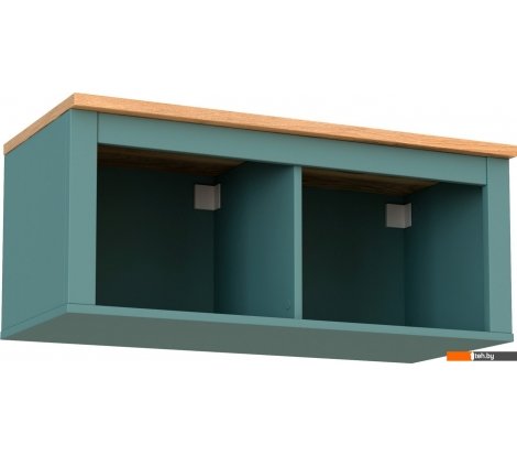  - Полки, стеллажи, системы хранения Mio Tesoro Сага навесная 2 секции (темно-бирюзовый/ясень) - Сага навесная 2 секции (темно-бирюзовый/ясень)