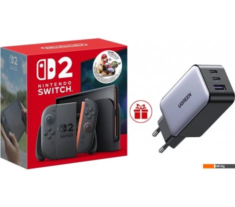  - Игровые приставки Nintendo Switch 2 (Mario Kart World Bundle) + зарядное устройство Ugreen CD244 10335 по акции - Switch 2 (Mario Kart World Bundle) + зарядное устройство Ugreen CD244 10335 по акции