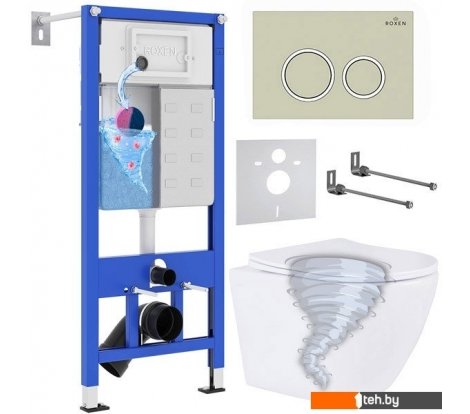  - Унитазы Roxen Antares Tornado в комплекте с инсталляцией StounFix Dual Fresh 6 в 1 968346 (кнопка: пастель бежевый) - Antares Tornado в комплекте с инсталляцией StounFix Dual Fresh 6 в 1 968346 (кнопка: пастель бежевый)