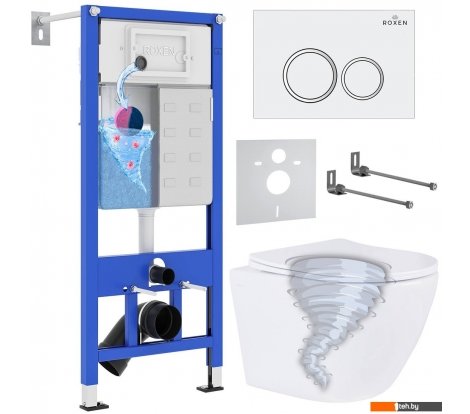  - Унитазы Roxen Antares Tornado в комплекте с инсталляцией StounFix Dual Fresh 6 в 1 968335 (кнопка: белый глянцевый) - Antares Tornado в комплекте с инсталляцией StounFix Dual Fresh 6 в 1 968335 (кнопка: белый глянцевый)