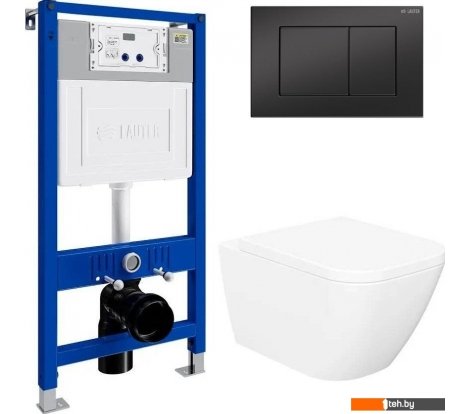  - Унитазы Lauter Nuremberg 21811 + 21901002 (белый, с кнопкой смыва 219704J черный) - Nuremberg 21811 + 21901002 (белый, с кнопкой смыва 219704J черный)