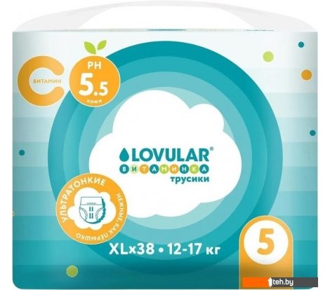  - Детские подгузники Lovular Витаминка XL 12-17 кг (38 шт) - Витаминка XL 12-17 кг (38 шт)