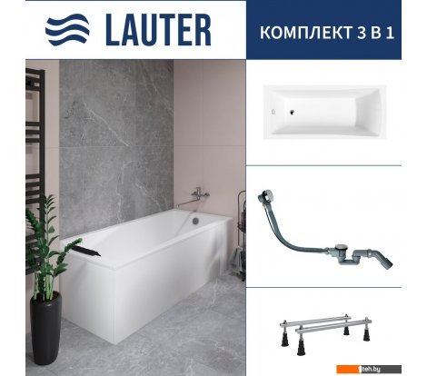  - Ванны Lauter Aurora 170x70 21010070 (с ножками и сифоном 21Y32000 хром) - Aurora 170x70 21010070 (с ножками и сифоном 21Y32000 хром)