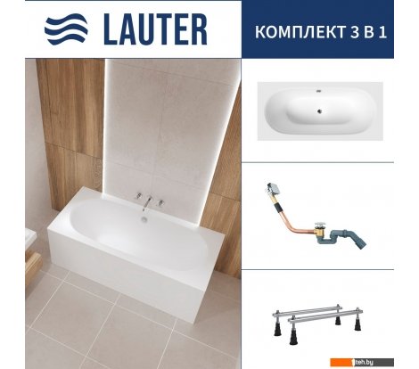  - Ванны Lauter Ava 160 21208060 (с ножками и сифоном 21Y11010 хром) - Ava 160 21208060 (с ножками и сифоном 21Y11010 хром)