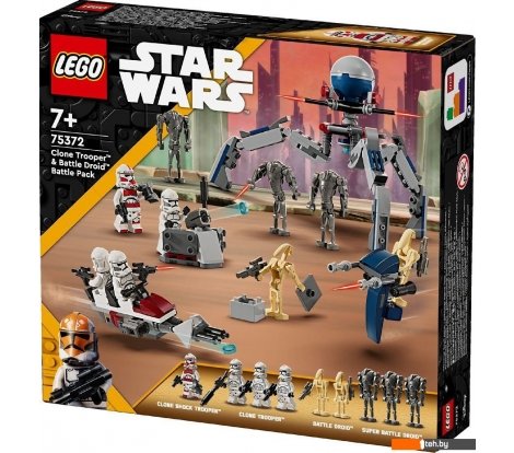  - Конструкторы LEGO Star Wars 75372 Боевой набор Клон-солдат и боевой дроид - Star Wars 75372 Боевой набор Клон-солдат и боевой дроид