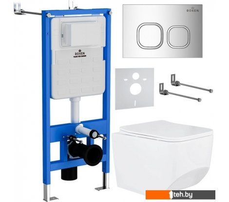  - Унитазы Roxen Boro One Rimless 6 в 1 StounFix Dual Fresh 552158 (кнопка: хром) - Boro One Rimless 6 в 1 StounFix Dual Fresh 552158 (кнопка: хром)