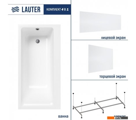  - Ванны Lauter Seraphina 160x80 2112160L (с каркасом, лицевым и торцевым экранами) - Seraphina 160x80 2112160L (с каркасом, лицевым и торцевым экранами)