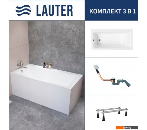  - Ванны Lauter Seraphina 160x80 2112160L (с ножками и сифоном 21Y11030 хром) - Seraphina 160x80 2112160L (с ножками и сифоном 21Y11030 хром)