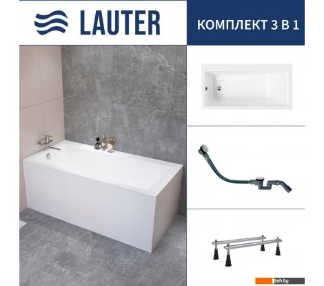  - Ванны Lauter Seraphina 160x80 2112160L (с ножками и сифоном 21Y32002 белый) - Seraphina 160x80 2112160L (с ножками и сифоном 21Y32002 белый)