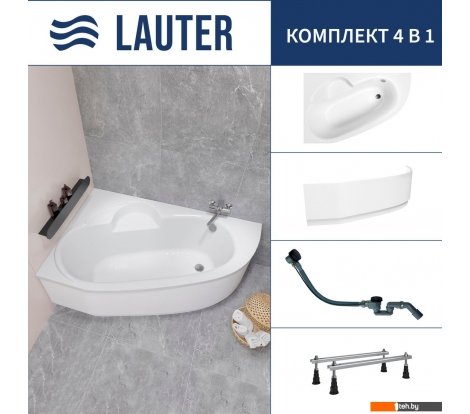  - Ванны Lauter Valencia 170x110 2102170L (с ножками, лицевым экраном и сифоном 21Y32001 матовый черный) - Valencia 170x110 2102170L (с ножками, лицевым экраном и сифоном 21Y32001 матовый черный)