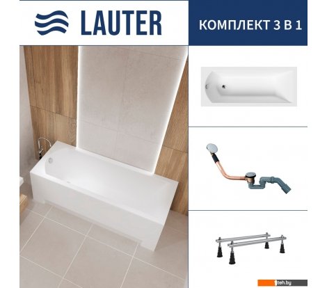  - Ванны Lauter Amelia 170 21204070 (с ножками и сифоном 21Y11020 хром) - Amelia 170 21204070 (с ножками и сифоном 21Y11020 хром)