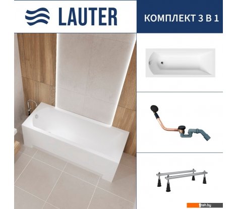  - Ванны Lauter Amelia 170 21204070 (с ножками и сифоном 21Y11021 матовый черный) - Amelia 170 21204070 (с ножками и сифоном 21Y11021 матовый черный)