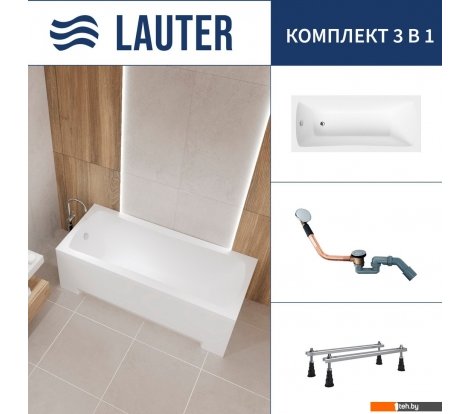  - Ванны Lauter Bianca 150 21207150 (с ножками и сифоном 21Y11020 хром) - Bianca 150 21207150 (с ножками и сифоном 21Y11020 хром)