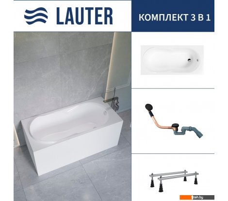  - Ванны Lauter Celeste 150x70 21060050 (с ножками и сифоном 21Y11021 матовый черный) - Celeste 150x70 21060050 (с ножками и сифоном 21Y11021 матовый черный)