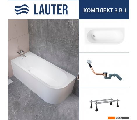  - Ванны Lauter Monaco 170x72.5 2113170L (с ножками и сифоном 21Y11020 хром) - Monaco 170x72.5 2113170L (с ножками и сифоном 21Y11020 хром)