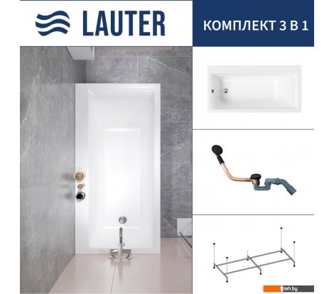  - Ванны Lauter Seraphina 170x80 2112170L (с каркасом и сифоном 21Y11021 матовый черный) - Seraphina 170x80 2112170L (с каркасом и сифоном 21Y11021 матовый черный)