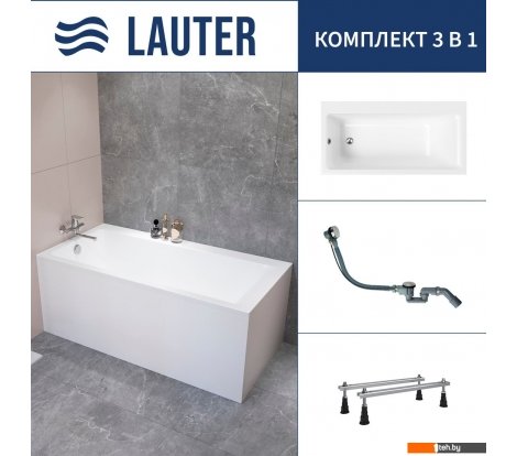  - Ванны Lauter Seraphina 170x80 2112170L (с ножками и сифоном 21Y32000 хром) - Seraphina 170x80 2112170L (с ножками и сифоном 21Y32000 хром)