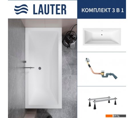  - Ванны Lauter Oasis 190x90 21203090 (с ножками и сифоном 21Y11010 хром) - Oasis 190x90 21203090 (с ножками и сифоном 21Y11010 хром)