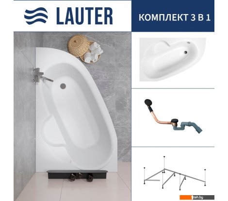  - Ванны Lauter Valencia 150x100 2102150L (с каркасом и сифоном 21Y11021 матовый черный) - Valencia 150x100 2102150L (с каркасом и сифоном 21Y11021 матовый черный)