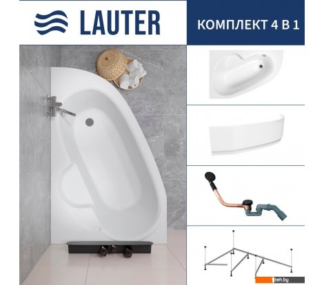  - Ванны Lauter Valencia 170x110 2102170L (с каркасом, лицевым экраном и сифоном 21Y11021 матовый черный) - Valencia 170x110 2102170L (с каркасом, лицевым экраном и сифоном 21Y11021 матовый черный)