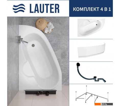  - Ванны Lauter Valencia 170x110 2102170L (с каркасом, лицевым экраном и сифоном 21Y31001 матовый черный) - Valencia 170x110 2102170L (с каркасом, лицевым экраном и сифоном 21Y31001 матовый черный)
