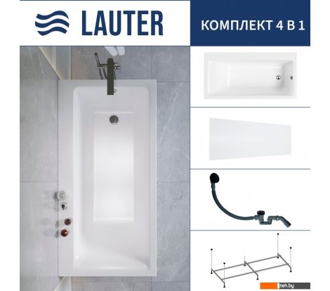  - Ванны Lauter Seraphina 170x80 2112170R (с каркасом, лицевым экраном и сифоном 21Y31001 матовый черный) - Seraphina 170x80 2112170R (с каркасом, лицевым экраном и сифоном 21Y31001 матовый черный)