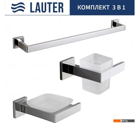  - Аксессуары для ванной и туалета Lauter 21SH71061 + 21SH71051 + 21SH71011 (Chrome, 3 предмета) - 21SH71061 + 21SH71051 + 21SH71011 (Chrome, 3 предмета)