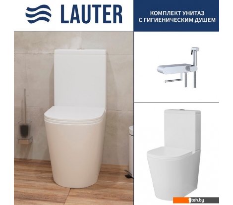  - Унитазы Lauter W76 P-TRAP 21122762 + гигиенический душ Infinity 21LT0103CH (горизонтальный выпуск) - W76 P-TRAP 21122762 + гигиенический душ Infinity 21LT0103CH (горизонтальный выпуск)