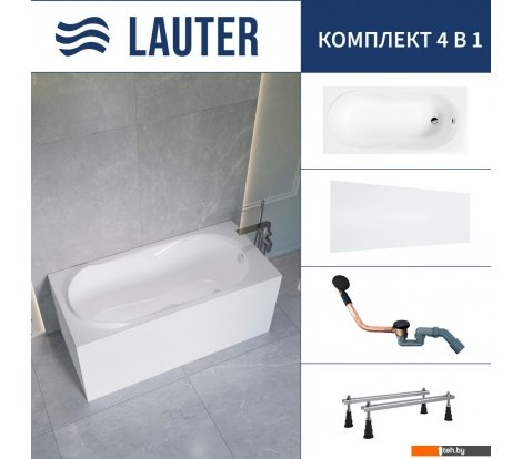  - Ванны Lauter Celeste 150x70 21060050 (с ножками, лицевым экраном и сифоном 21Y11021 матовый черный) - Celeste 150x70 21060050 (с ножками, лицевым экраном и сифоном 21Y11021 матовый черный)