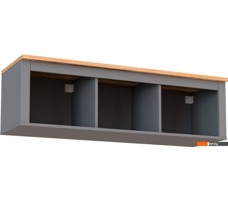  - Полки, стеллажи, системы хранения Mio Tesoro Сага навесная 3 секции (серый/ясень) - Сага навесная 3 секции (серый/ясень)