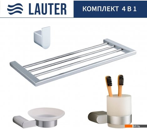  - Аксессуары для ванной и туалета Lauter 21SH1061 + 21SH1051 + 21SH1091 + 21SH1151 (Chrome, 4 предмета) - 21SH1061 + 21SH1051 + 21SH1091 + 21SH1151 (Chrome, 4 предмета)