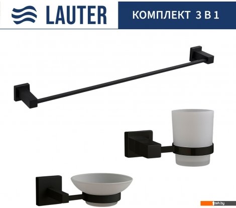  - Аксессуары для ванной и туалета Lauter 21SH6062 + 21SH6052 + 21SH6012 (Matt Black, 3 предмета) - 21SH6062 + 21SH6052 + 21SH6012 (Matt Black, 3 предмета)