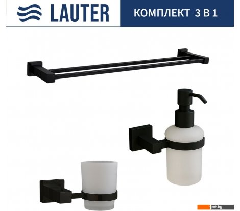  - Аксессуары для ванной и туалета Lauter 21SH6062 + 21SH6172 + 21SH6022 (Matt Black, 3 предмета) - 21SH6062 + 21SH6172 + 21SH6022 (Matt Black, 3 предмета)