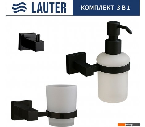  - Аксессуары для ванной и туалета Lauter 21SH6062 + 21SH6172 + 21SH6092 (Matt Black, 3 предмета) - 21SH6062 + 21SH6172 + 21SH6092 (Matt Black, 3 предмета)
