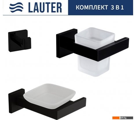  - Аксессуары для ванной и туалета Lauter 21SH71062 + 21SH71052 + 21SH71092 (Matt Black, 3 предмета) - 21SH71062 + 21SH71052 + 21SH71092 (Matt Black, 3 предмета)