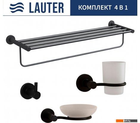  - Аксессуары для ванной и туалета Lauter 21TS20116 + 21TS20114 + 21T2010 + 21TS2012 (Matt Black, 4 предмета) - 21TS20116 + 21TS20114 + 21T2010 + 21TS2012 (Matt Black, 4 предмета)