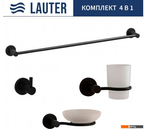  - Аксессуары для ванной и туалета Lauter 21TS20116 + 21TS20114 + 21T2010 + 21TS2014 (Matt Black, 4 предмета) - 21TS20116 + 21TS20114 + 21T2010 + 21TS2014 (Matt Black, 4 предмета)