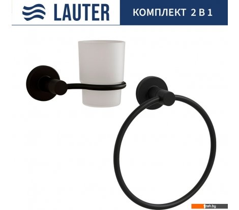  - Аксессуары для ванной и туалета Lauter 21TS20116 + 21TS2018 (Matt Black, 2 предмета) - 21TS20116 + 21TS2018 (Matt Black, 2 предмета)