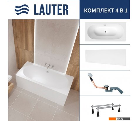  - Ванны Lauter Ava 150 21208050 (с ножками, лицевым экраном белого цвета и сифоном 21Y11020 хром) - Ava 150 21208050 (с ножками, лицевым экраном белого цвета и сифоном 21Y11020 хром)