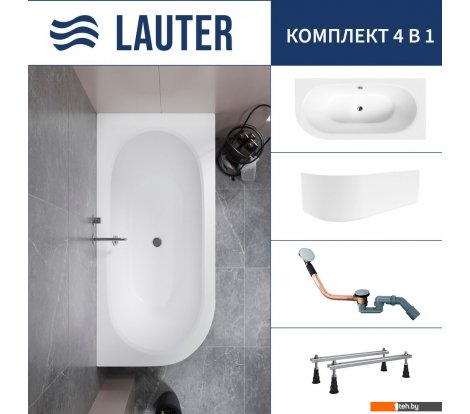  - Ванны Lauter Bliss 150 P 21201052P (с ножками, лицевым экраном белого цвета и сифоном 21Y11020 хром) - Bliss 150 P 21201052P (с ножками, лицевым экраном белого цвета и сифоном 21Y11020 хром)